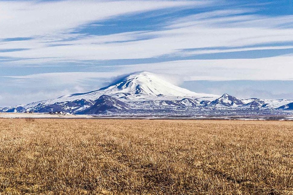 The active Hekla volcano in South Iceland 