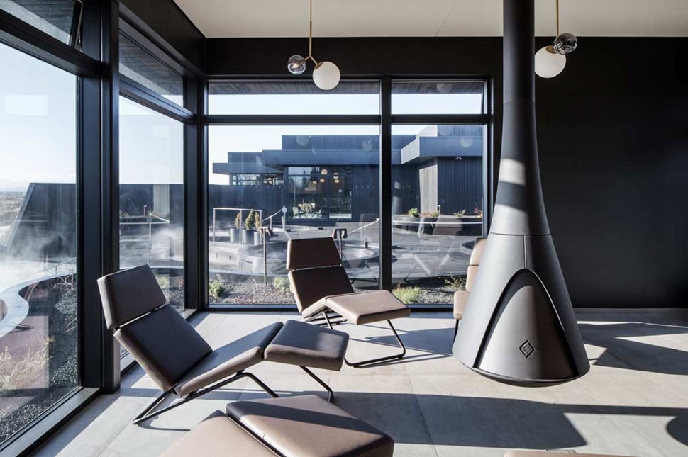 krauma geothermal spa lounge area in Iceland