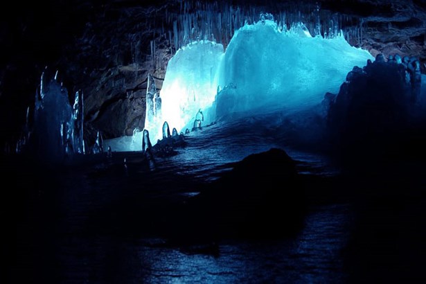 blue Lofthellir volcano cave
