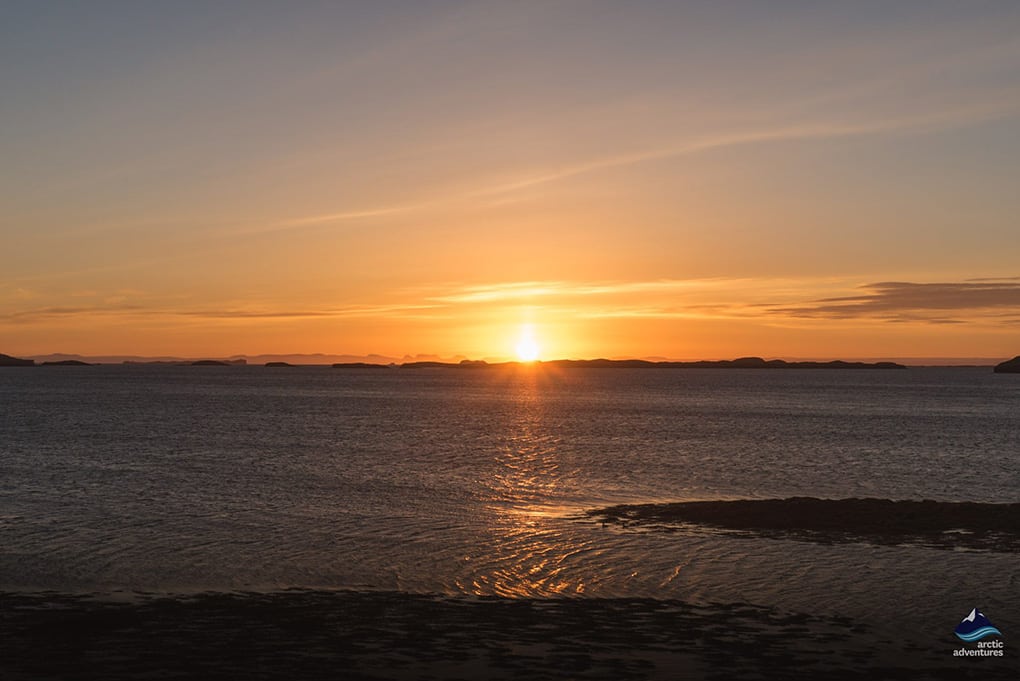 sunset in Iceland by the sea