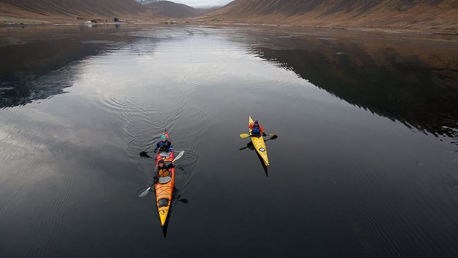 kayaking in North of Iceland