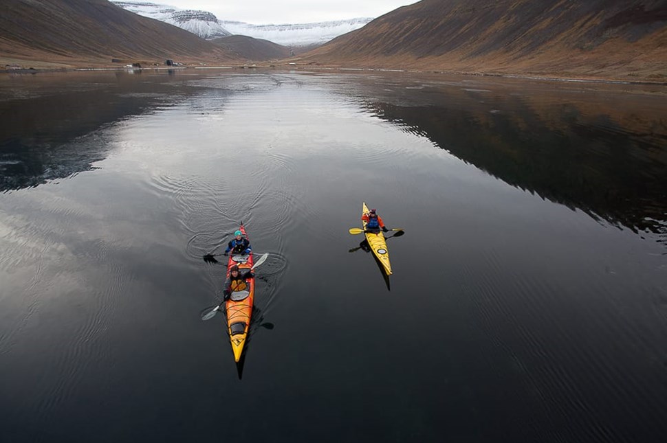 kayaking in Northwest Iceland