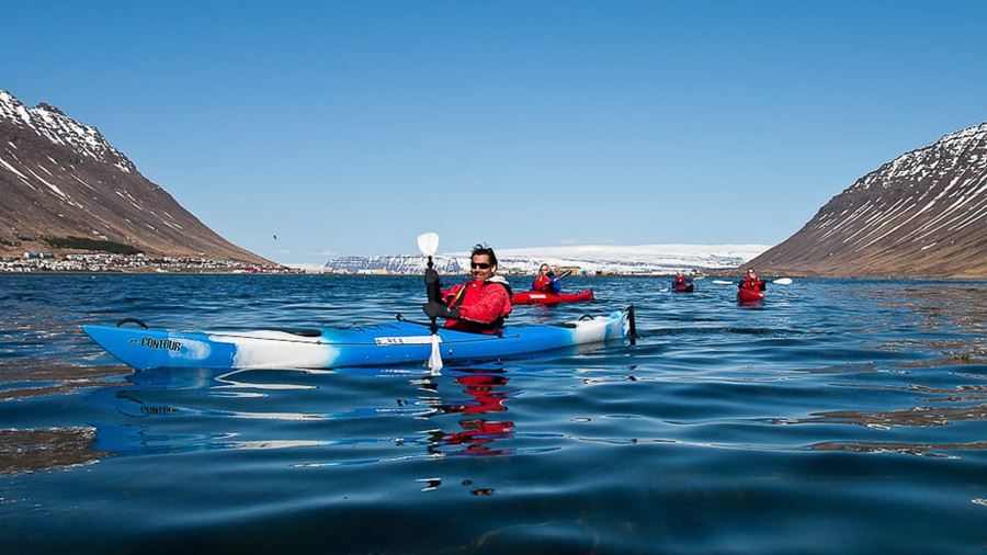 guided kayaking tour in Isafjordur