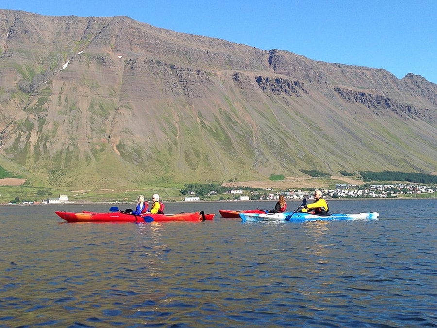 group kayaking tour in Isafjordur