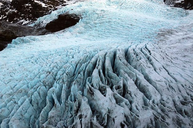 Skaftafell glacier ice crevasses