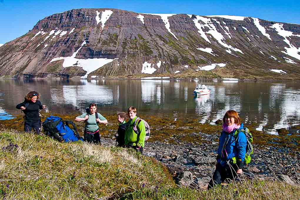 people hiking in Hornstrandir