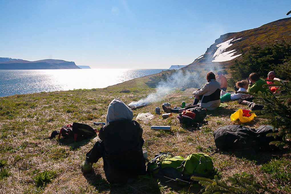 people having picnic at Hornstrandir
