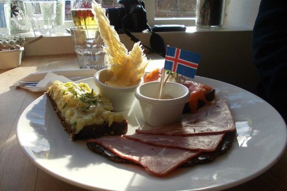 Delicious breakfast with Icelandic flag from Cafe Loki in Reykjavik