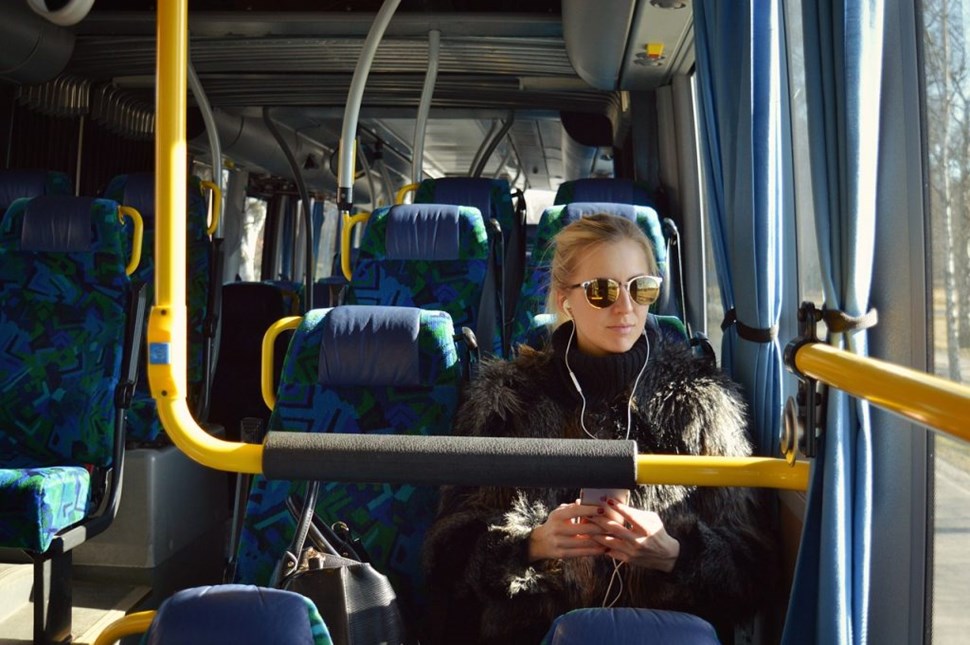 Girl in a bus