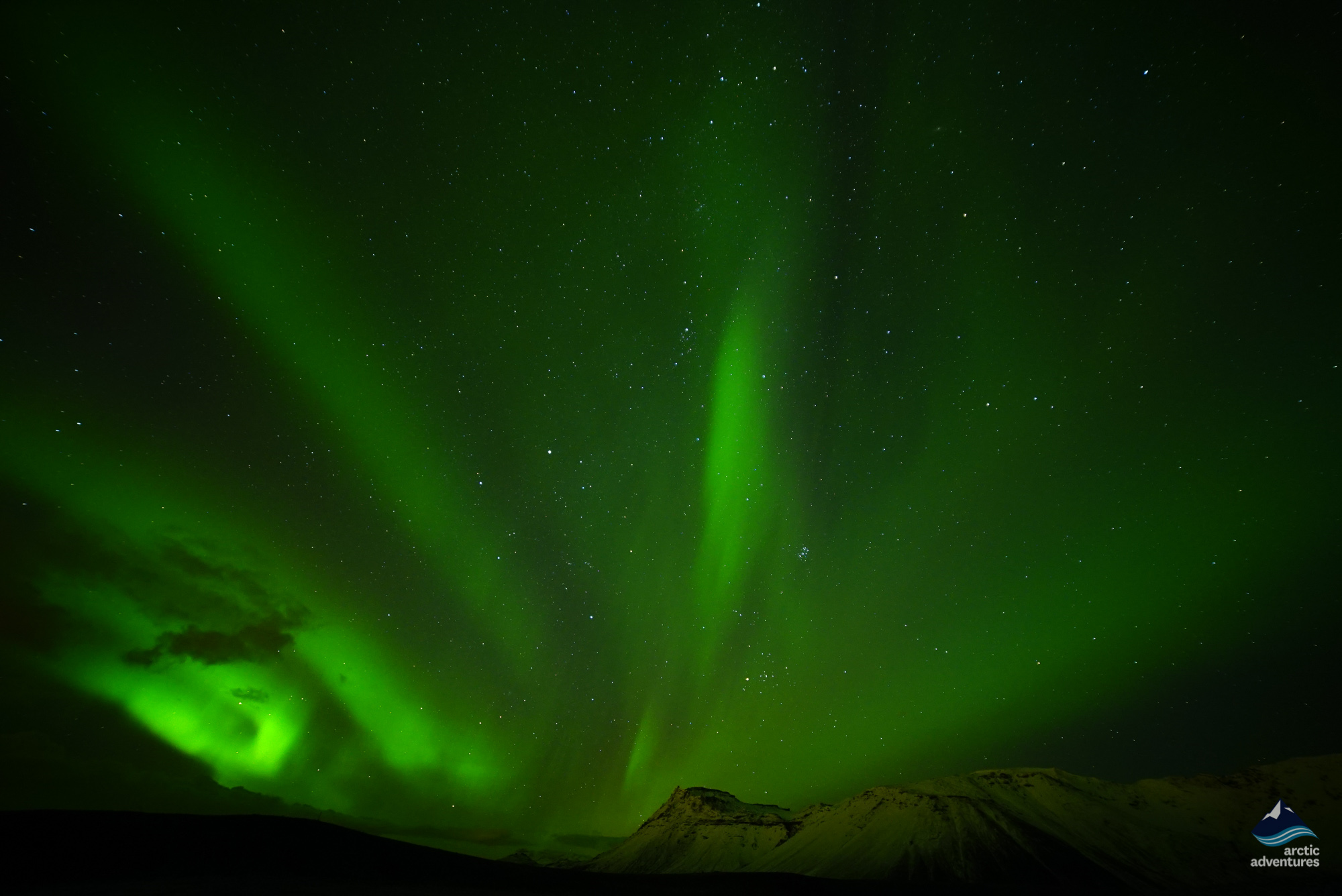 Bright Green Northern Lights in Iceland