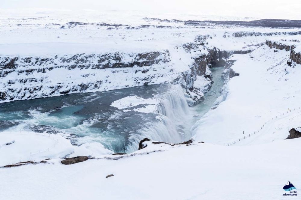 Gullfoss falls in winter