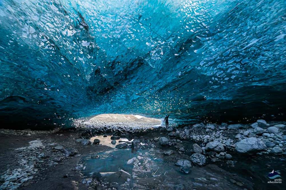 crystal clear ice cave