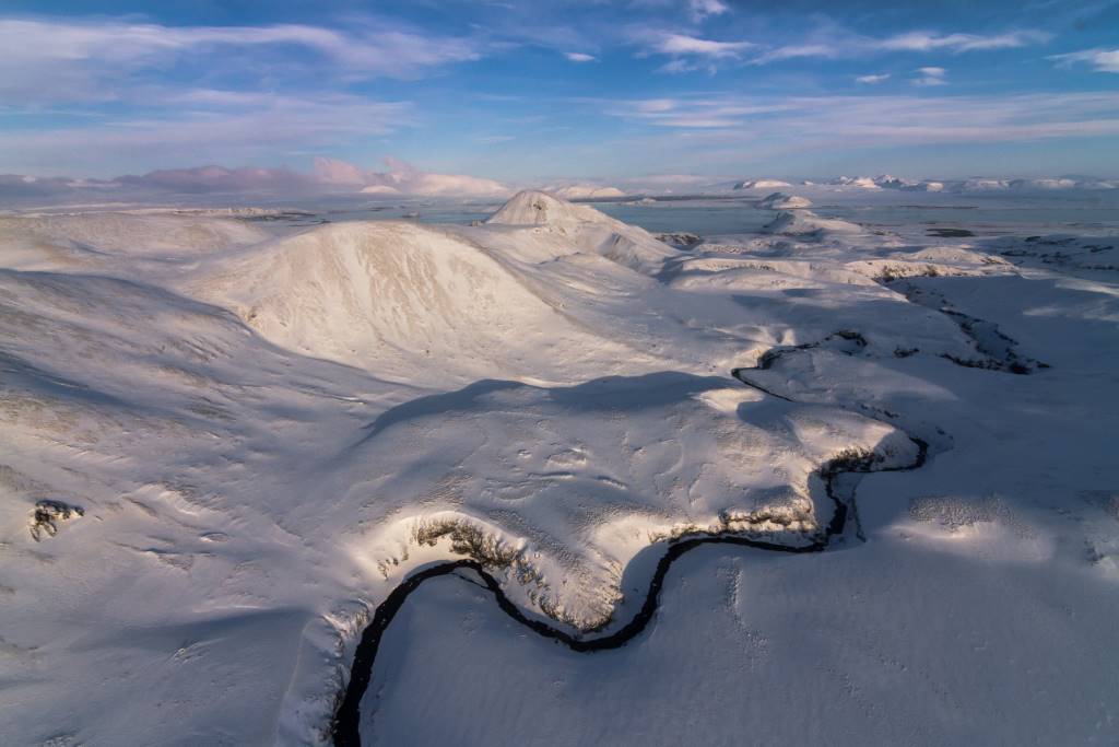mountains landscape helicopter view