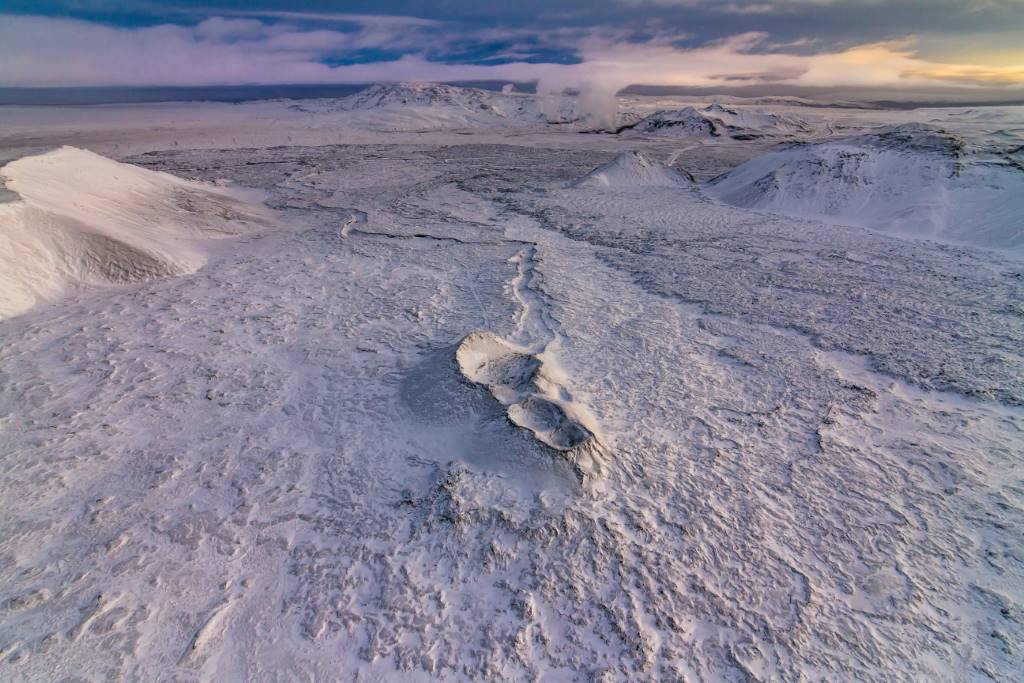 crater field helicopter view