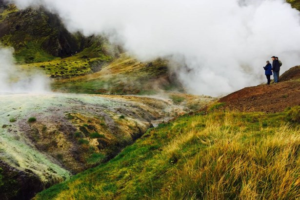 steamy geothermal fields in Iceland