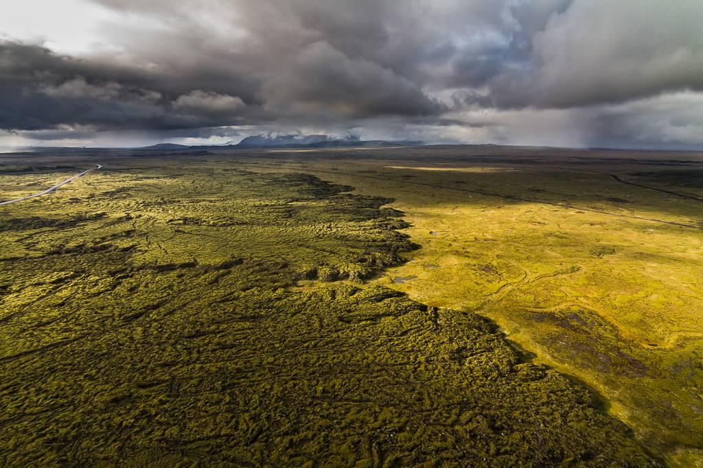 Icelandic fields from helicopter