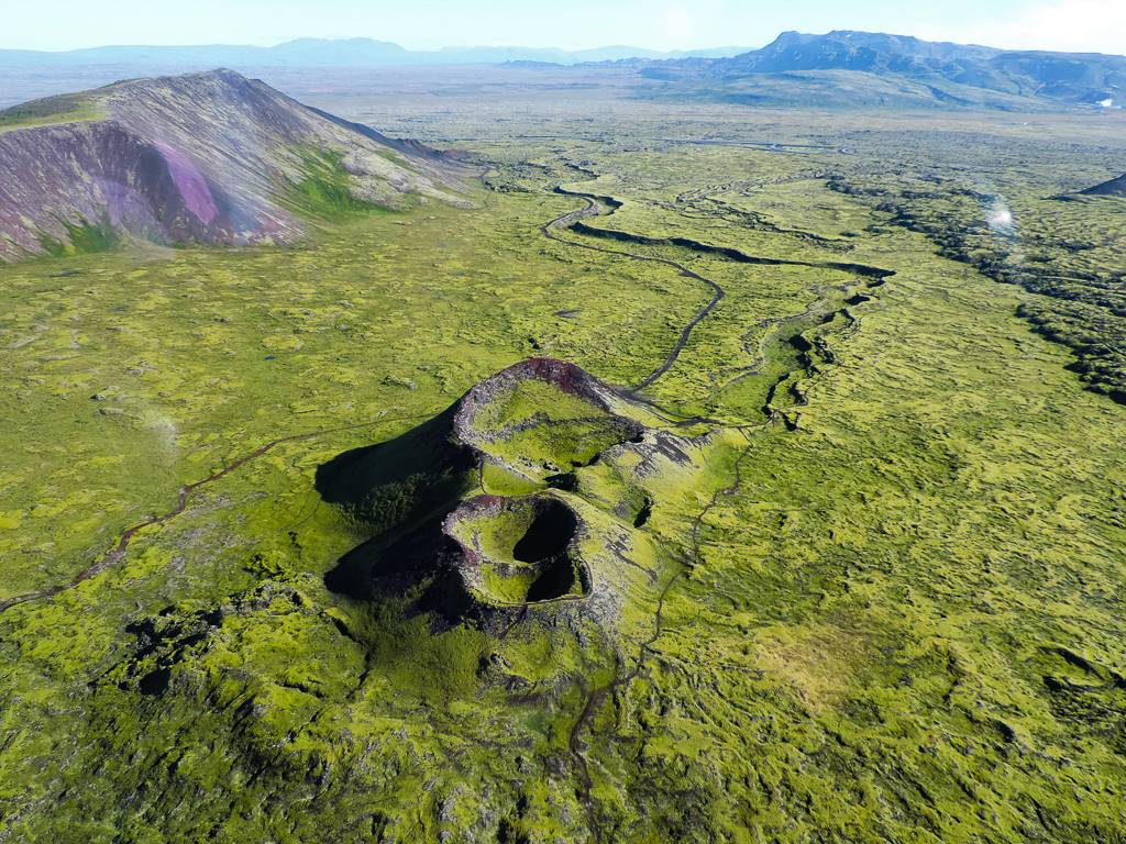 green fields helicopter view