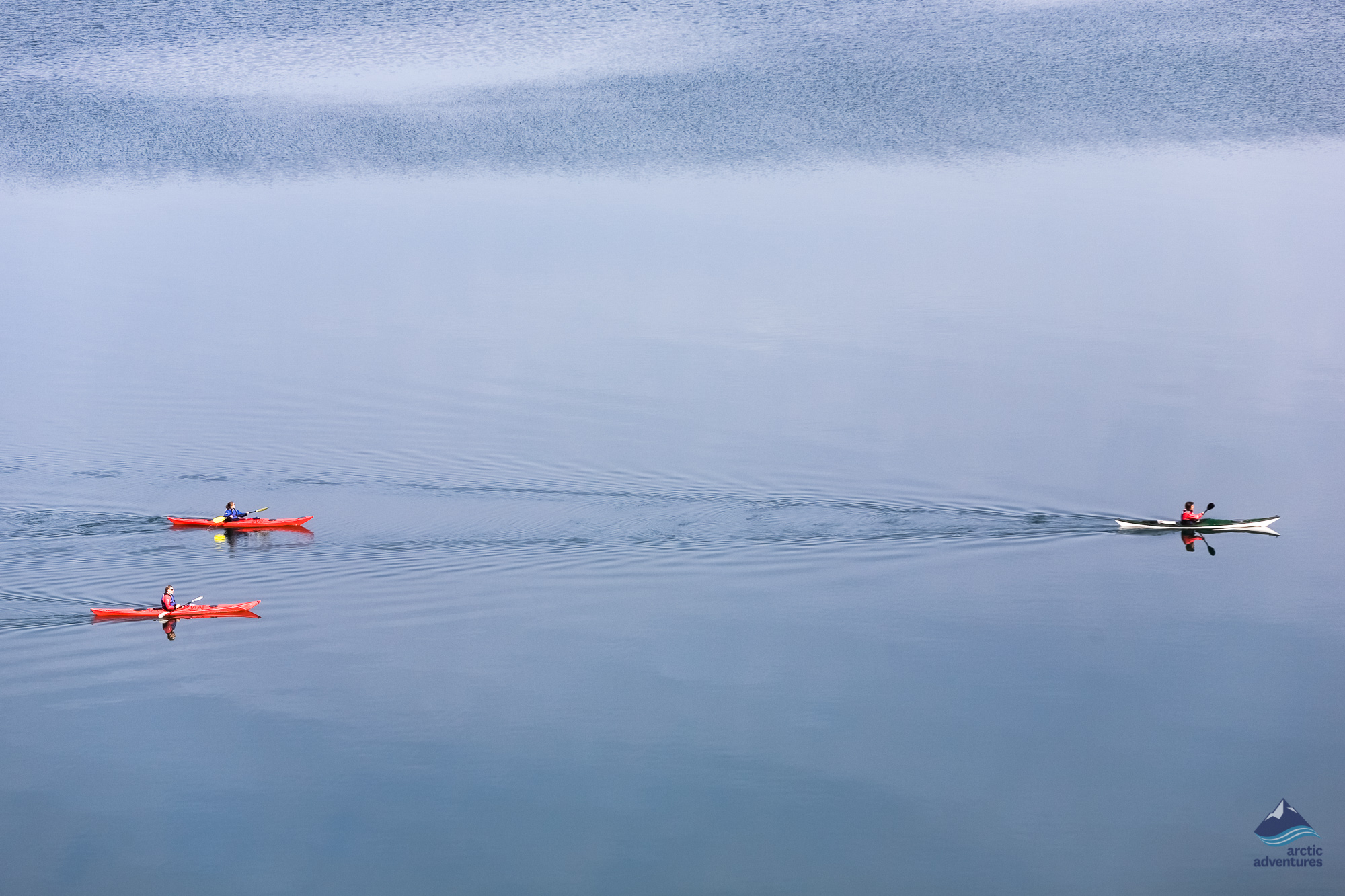 guided sea kayaking tour in Iceland