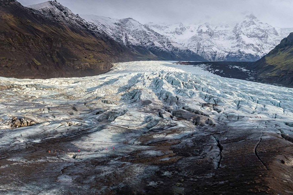 panorama of largest glacier in europe