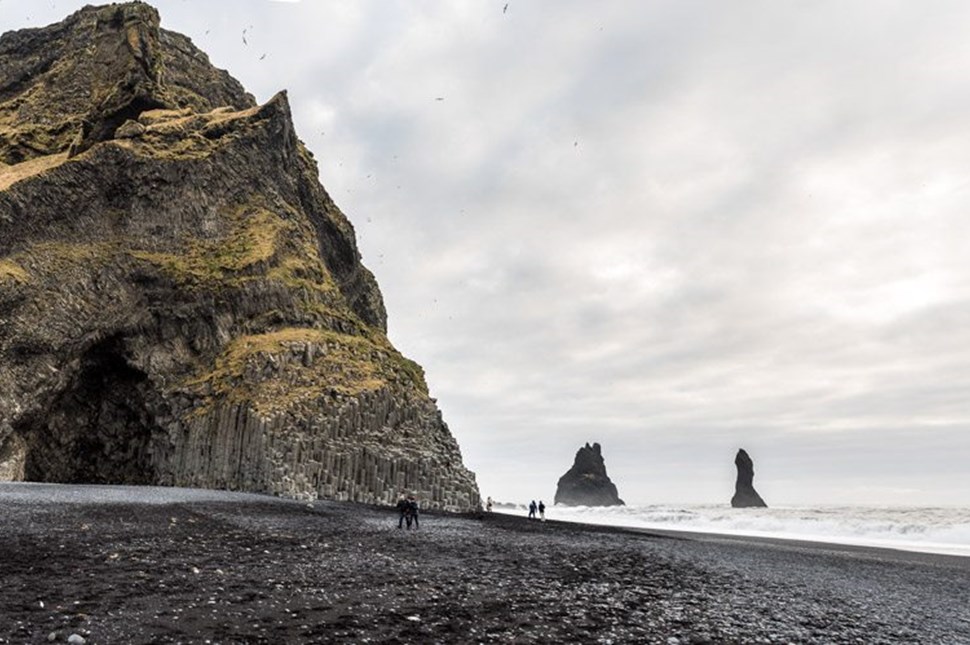 cave in Reynisfjara black sand beach