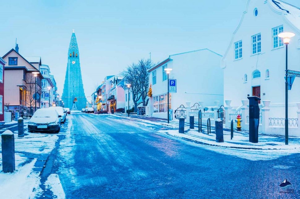 Reykjavik city in Winter 