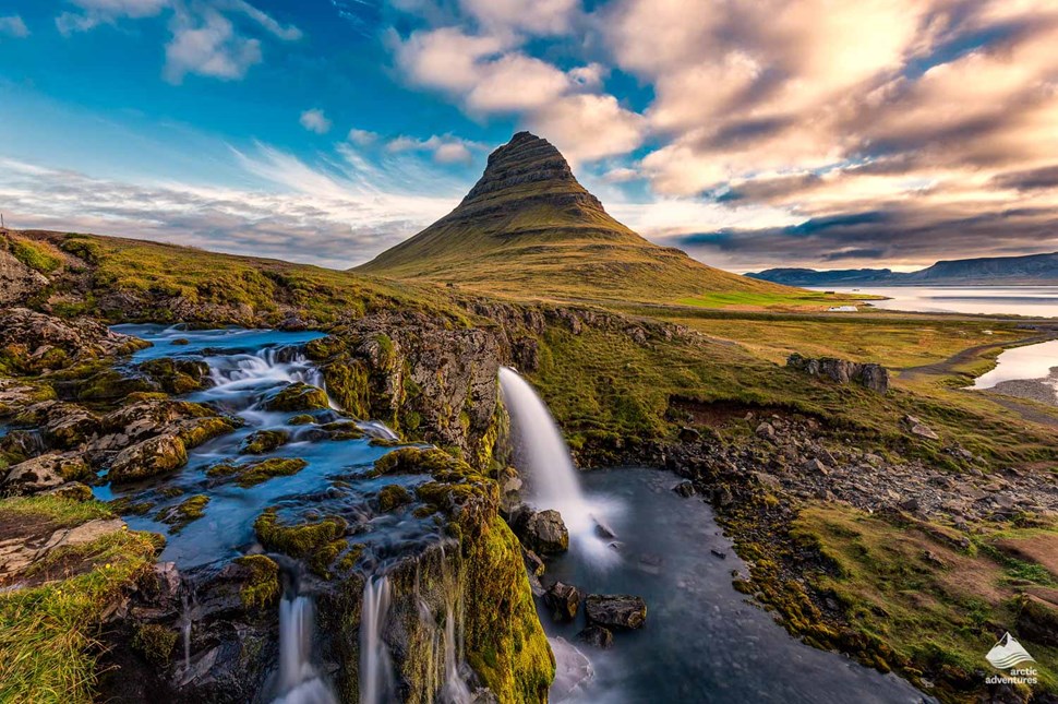 Kirkjufell Mountain and Kirkjufellsfoss Waterfall