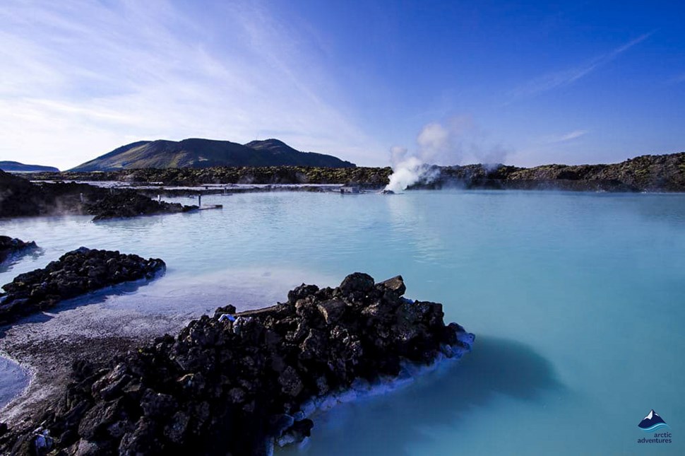 hot pool of blue lagoon in iceland