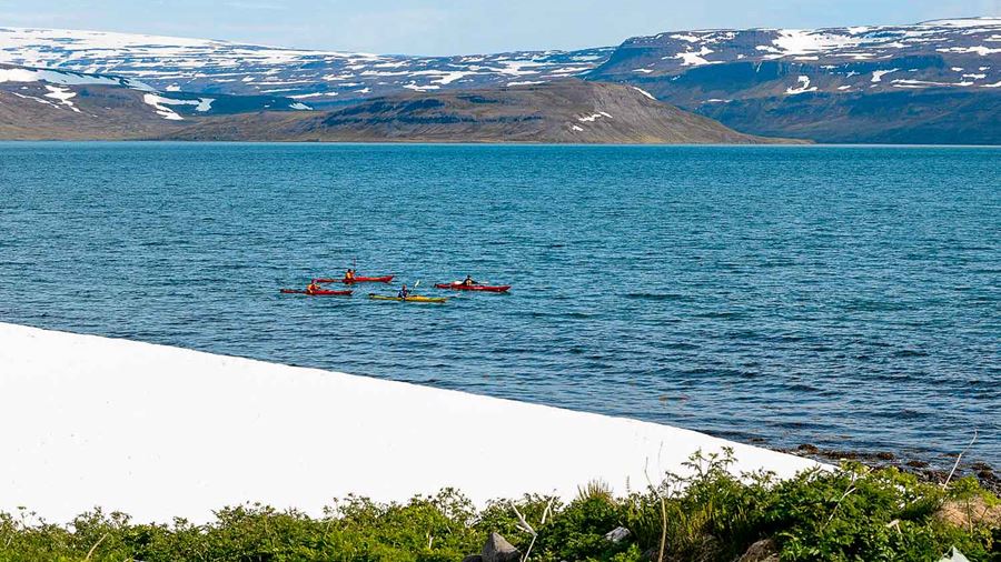 kayaking in Isafjardardjup bay
