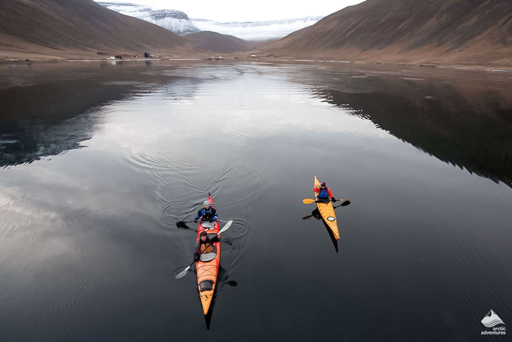 small group kayaking in Iceland