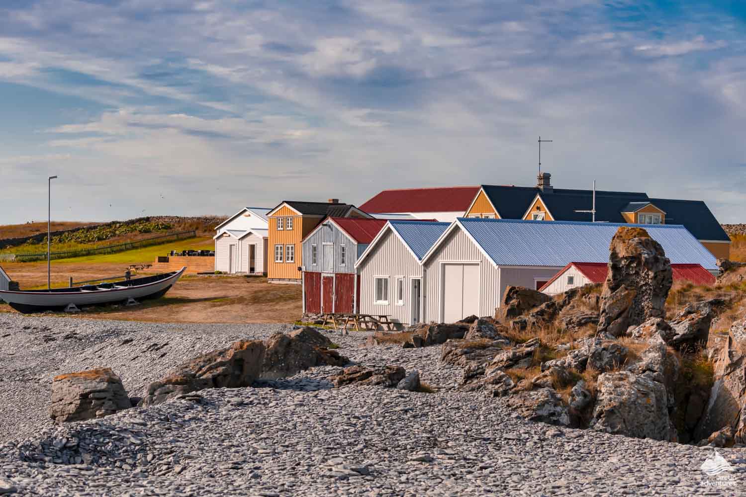 Vigur Island houses