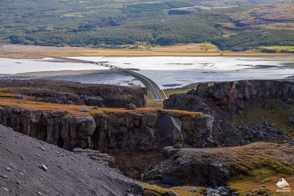 bridge road landscape in Iceland