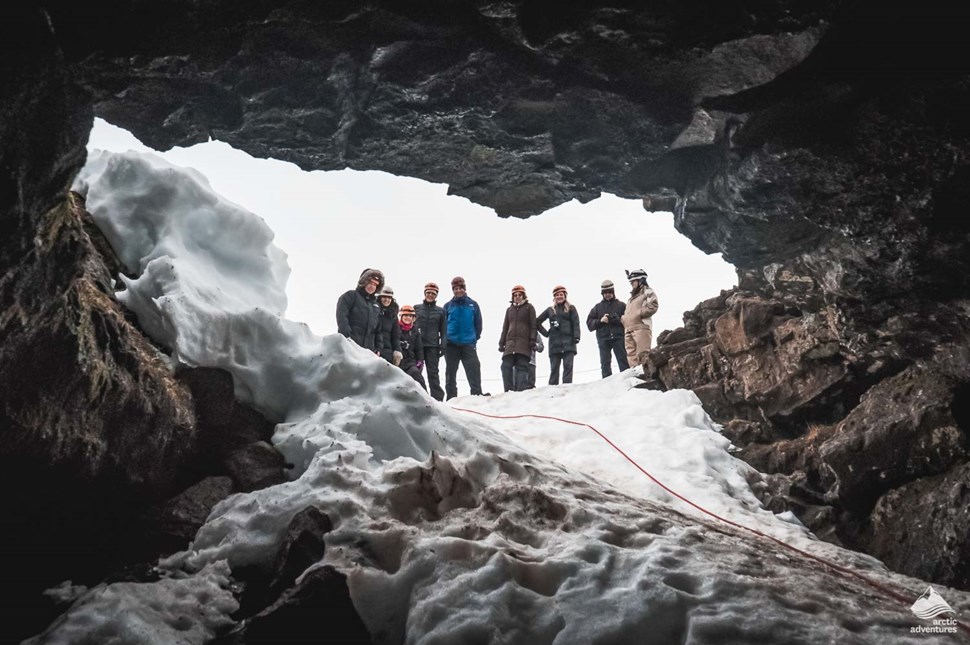 view from inside Leibarendi lava cave