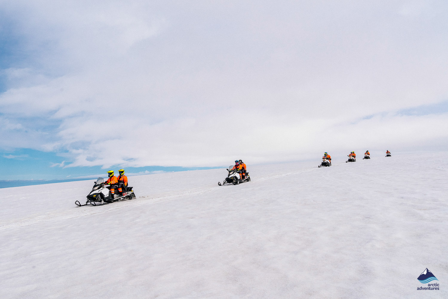 snowmobiling tour near Langjokull Glacier