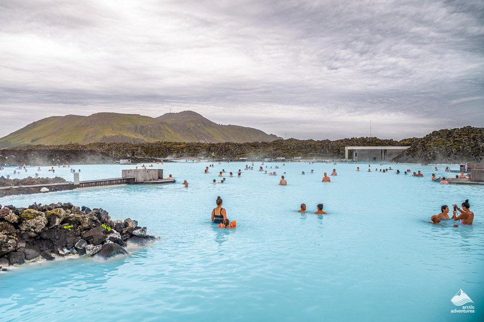 People swimming in the Blue Lagoon, Iceland