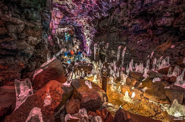 ice crystals inside Raufarholshellir Lava cave
