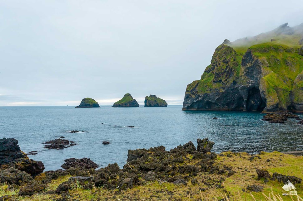 rocky beach at Westman Island of Iceland