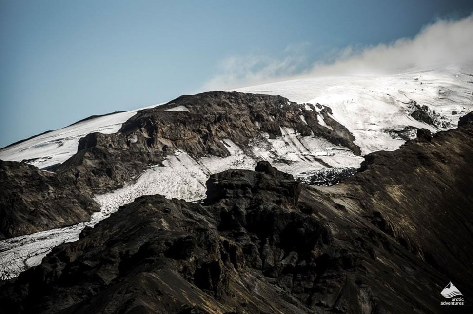 view of Thorsmork volcano in Iceland