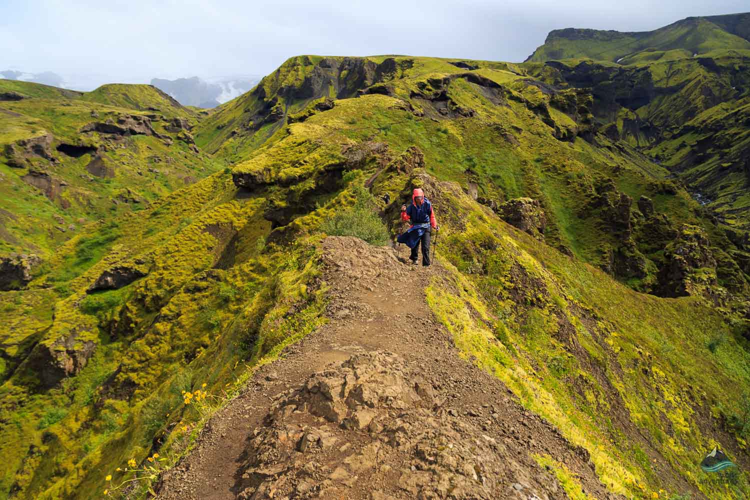 Fimmvorduhal hiking trek on Laugavegur volcano