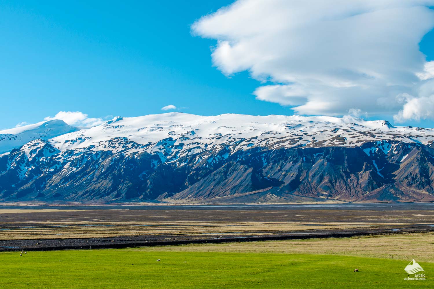 scenery of Island's Eyjafjallajokull volcano in summer