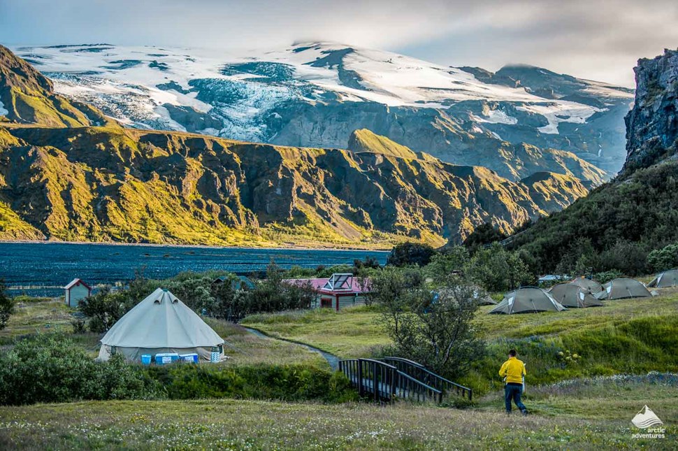 Thorsmork campsite in Iceland