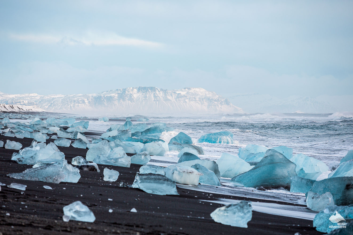 Diamond beach and Jokulsarlon glacier lagoon