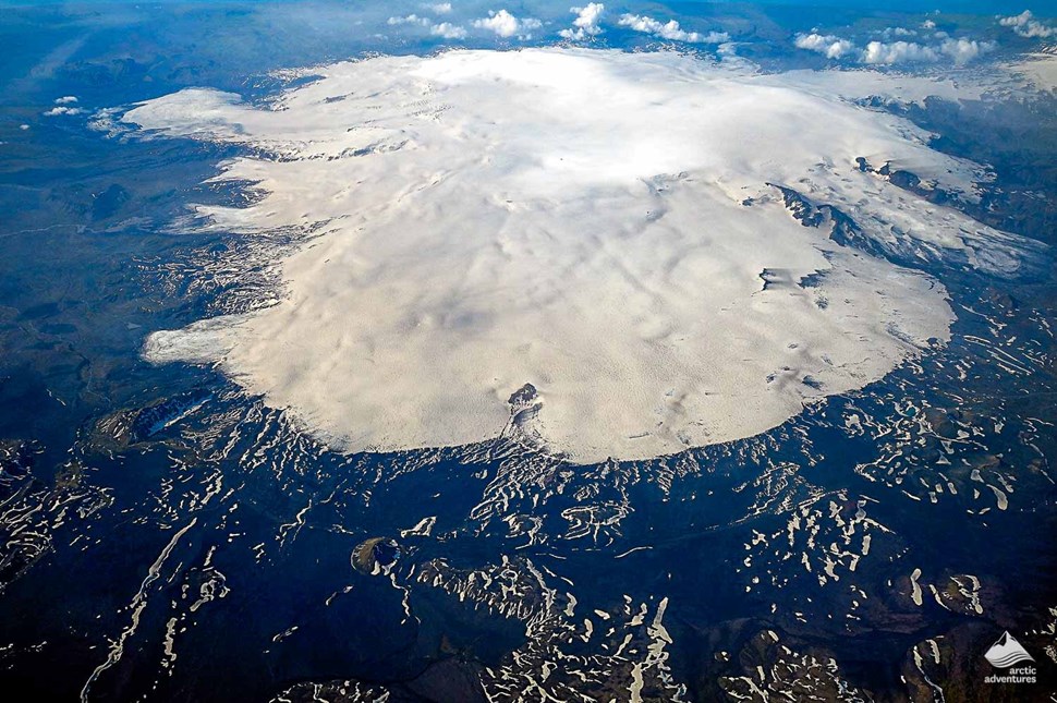 Vatnajokull Glacier view from the sky