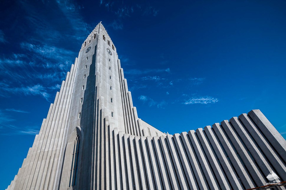 architecture of Hallgrimskirkja Church in Reykjavik