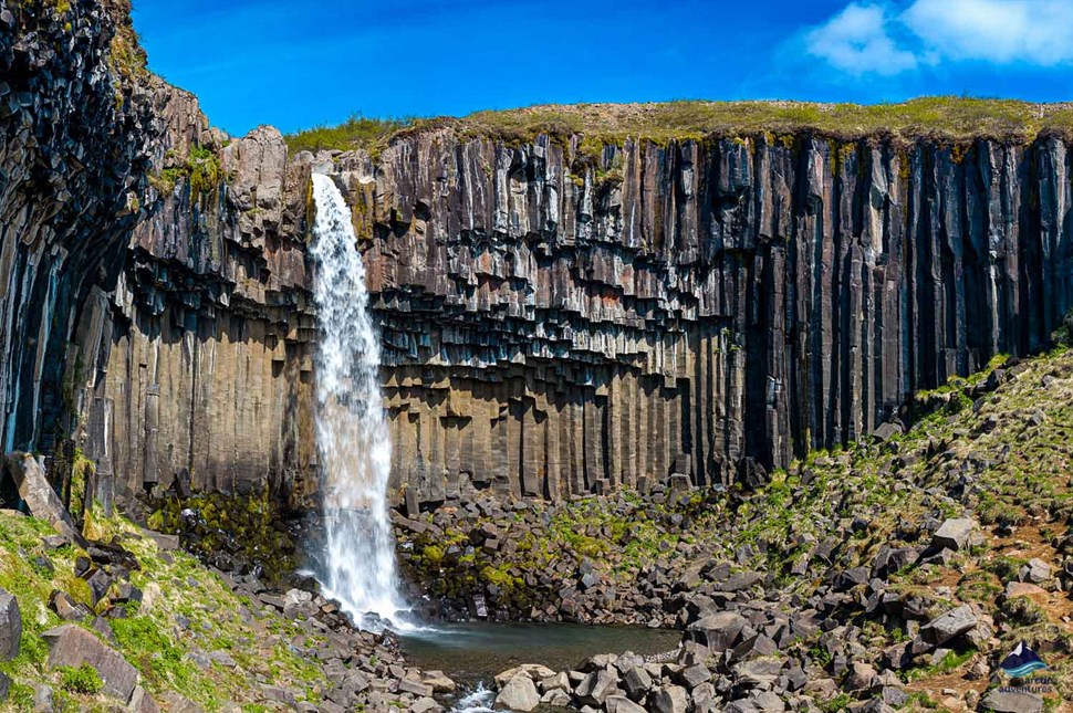 Svartifoss Waterfall at Skaftafell National Park in Iceland