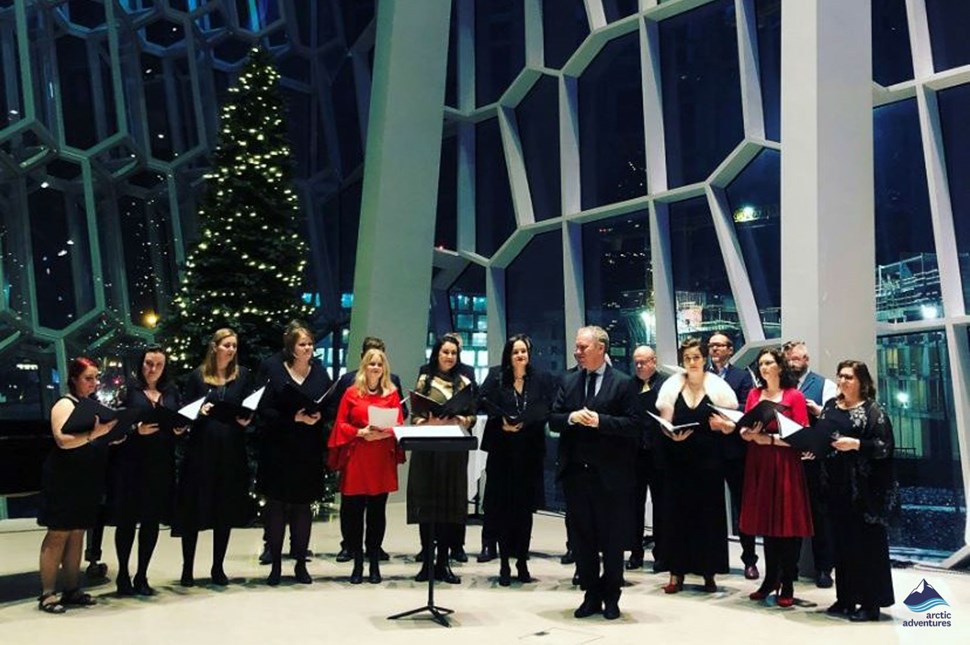 Christmas concert at Harpa concert hall in Reykjavik