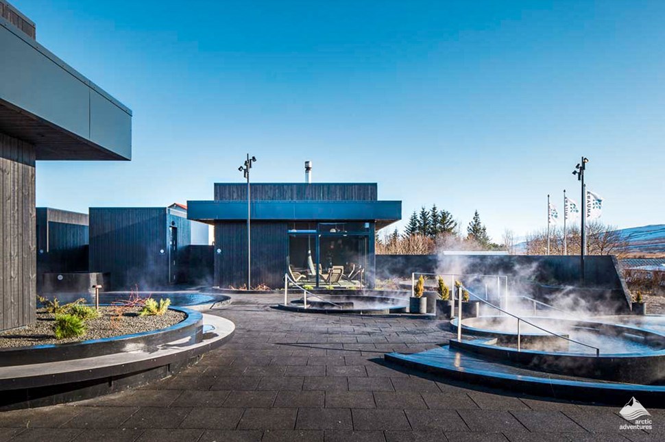 pool area of Krauma Geothermal Spa