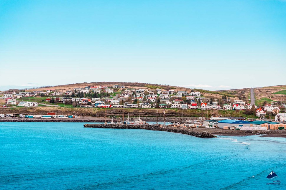 Husavik village view in north of Iceland