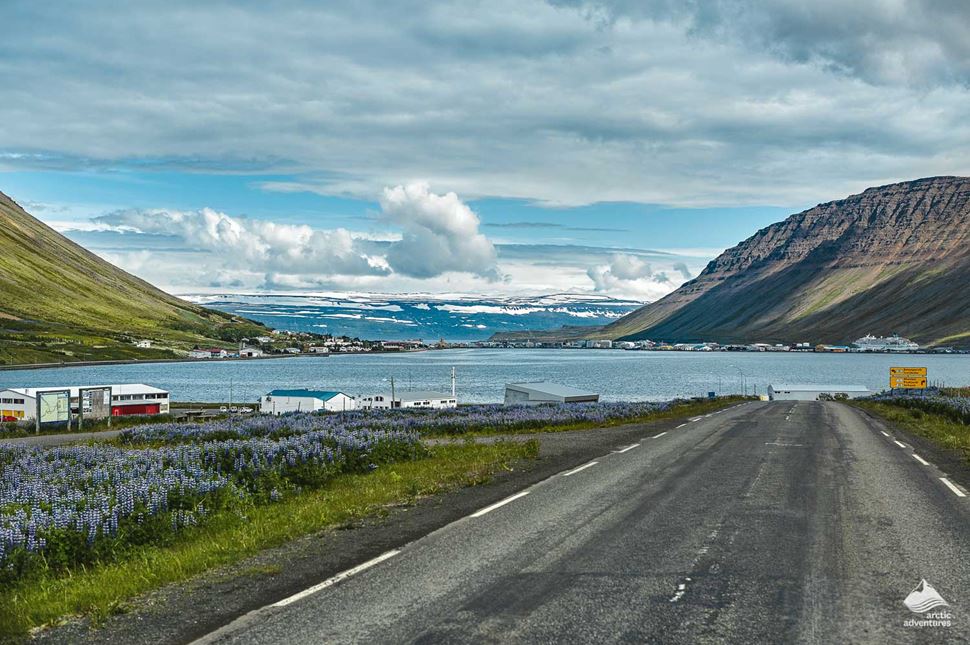 road to Isafjordur city in Iceland