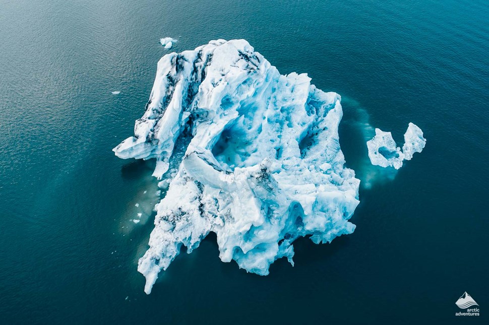 Floating Iceberg in glacier lagoon of Iceland