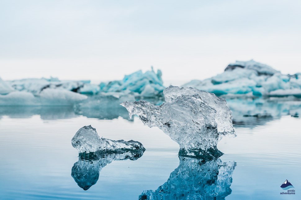 ice floating in Icelandic Glacier Lagoon
